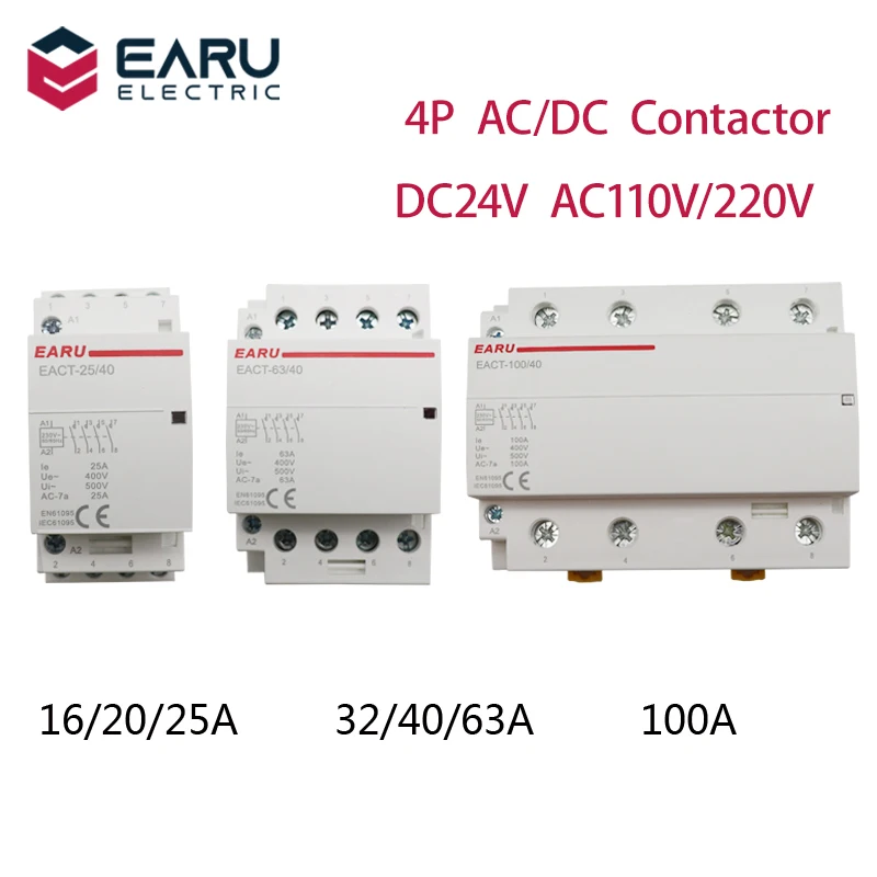 AC230V 4P 4NO 32A Household AC Contactor 35mm DIN Rail Mount Plastic Metal Compact Modularization Design Contactor AC Contactor AC230V 4P 4NO 32A Household AC Contactor 35mm DIN Rail Mount Plastic Metal Compact Modularization Design Contactor AC Contactor