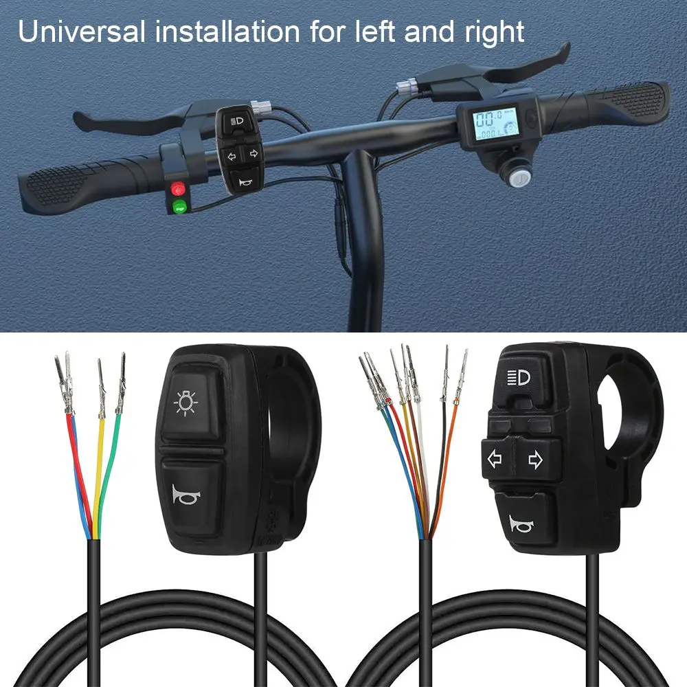 전기 자전거 스쿠터 라이트 스위치, Ebike 램프 및 경적 스위치, 오토바이 단추 DK336, 방향 지시등 제어 가능, DK226