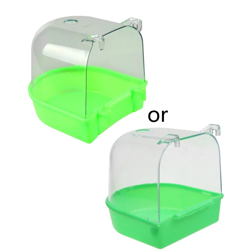 Bird Bath Box Cockatiel Plastic Bathtub with Anti-Slip Bottom Birdcage Shower 29EF