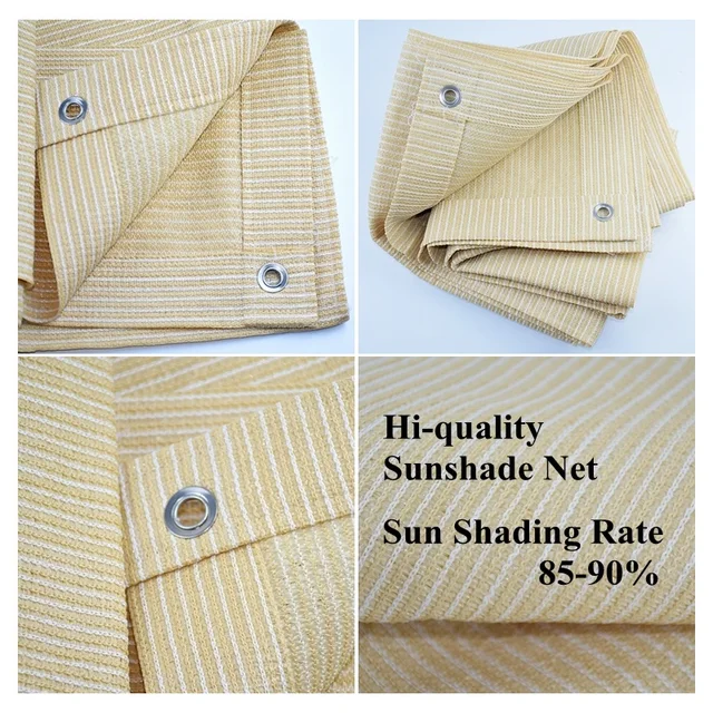 Hi-Minőségi Bézs Hdpe Uv-Ellenes Napsugárzás Háló Erkély Napfényes Kerti Udvar Növényi Nettó Autó Borítója