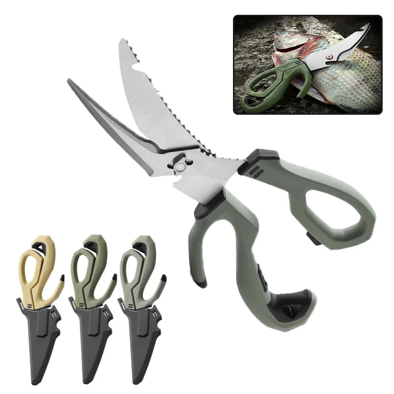 Multifunction Tactical Scissors Fish Cutter Pruning Shears Survival Gear  Camping Equipment Steel Kitchen Scissors Hand Tools New
