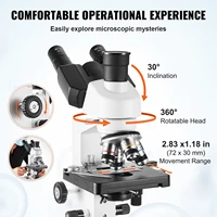 VEVOR Compound Trinocular Microscope 40X-2500/40X-5000X Magnification Lab Microscope with LED Illumination & External Interface 4