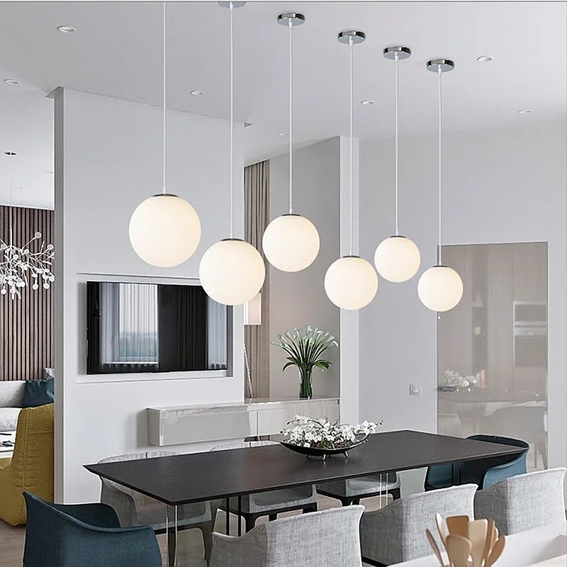 

Nordic Minimalist LED Chandelier Modern Creative Milky White Pendant Light Living Room Restaurant Shop Decor luxury Pendant Lamp