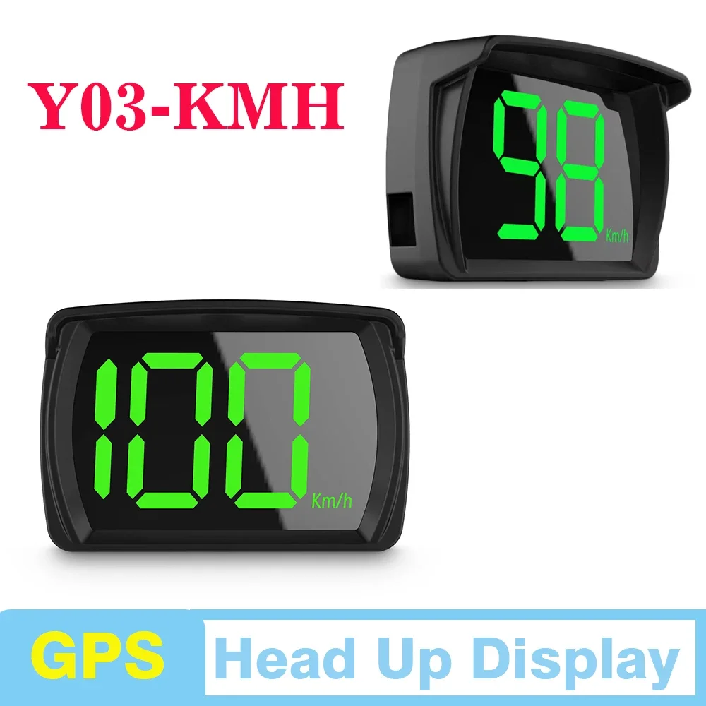Car GPS HUD Speedometer Universal Digital Big Font KMH Over Speed Reminder Plug and Play Y03