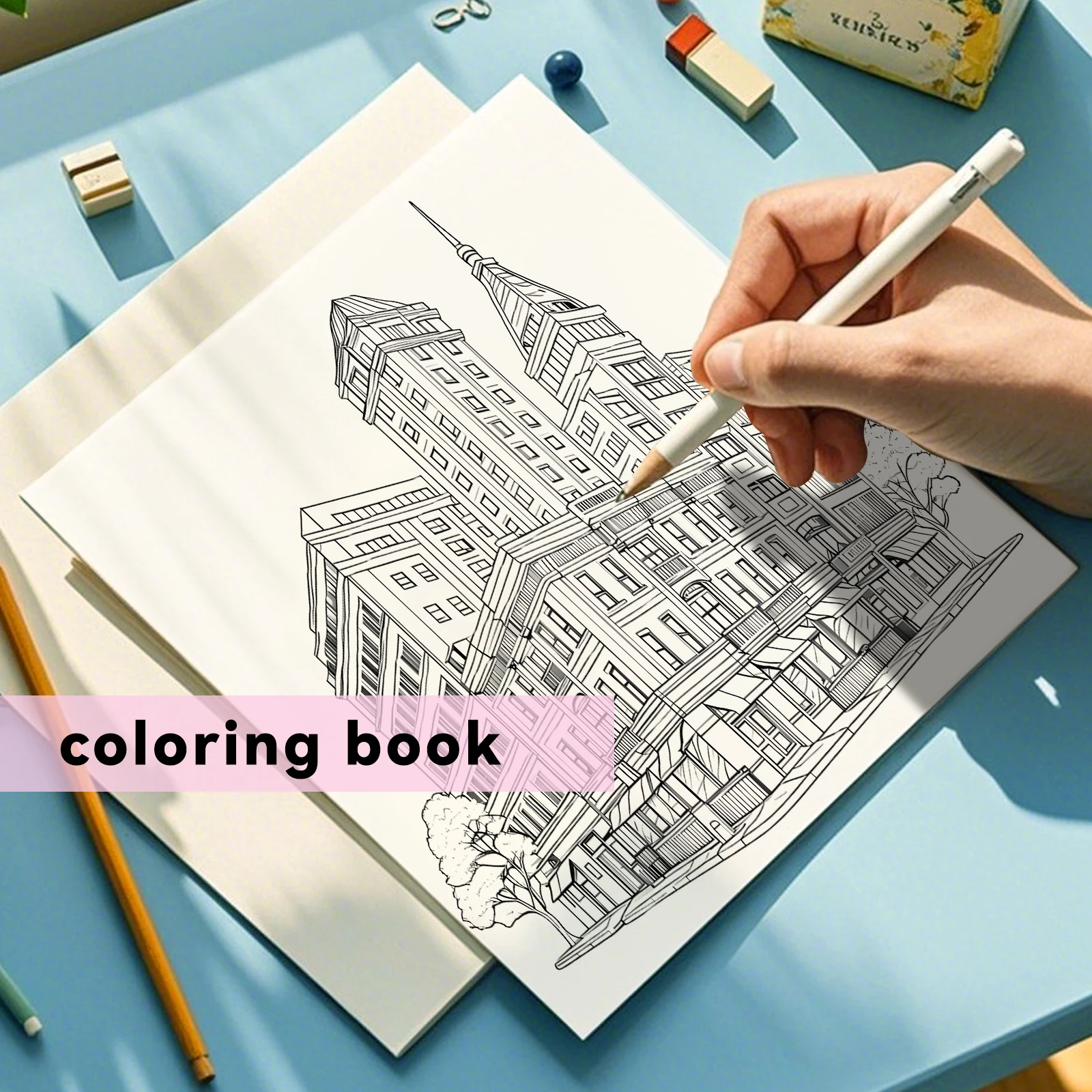 Lovely Home Coloring Book 24 Page Adult Picture Book Gift For Birthday Party Relieve Stress Kill Time Graffiti Painting Drawing 6