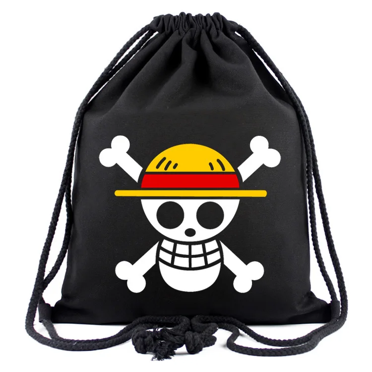 

New One Piece Drawstring Backpack Animation Peripheral Luffy Law Drawstring Pocket Large Capacity Portable and Lightweight