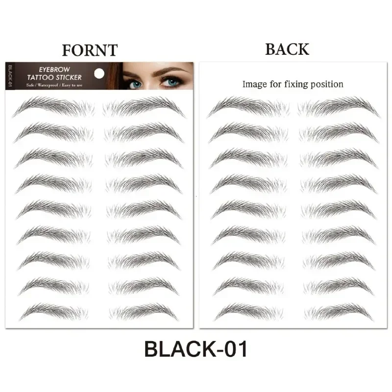 Makeup Tools Water-based Hair-liked Authentic Eyebrow Tattoo Sticker Waterproof Long Lasting False Eyebrows Stickers