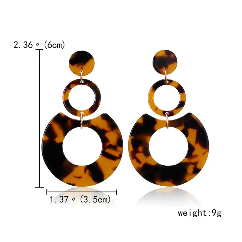 Acrylic clip on earrings long geometric square circle without piercing for Women ear clip earrings clip earrings ear clip ear accessories
