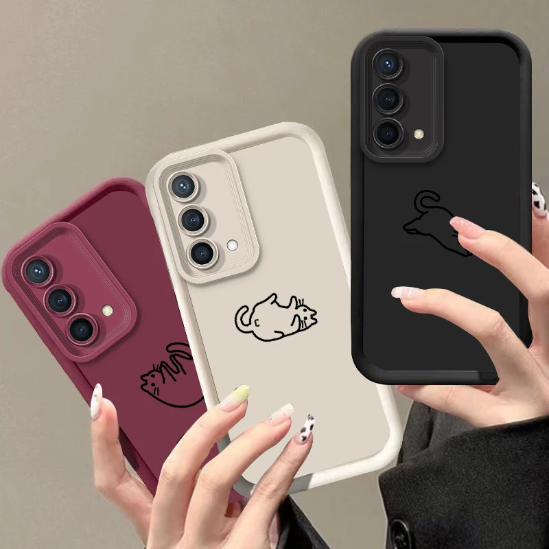 Cute Cat For Reno X5 X3 10 8T 7Z 6 5 Pro Plus Pro 4G 5G Liquid Eye Ladder Phone Case