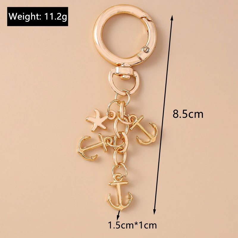 Niedlicher Metall-Strandschalen-Seestern-Schlüsselanhänger, Meeresleben, Schlüsselanhänger, Anhänger für Frauen und Mädchen, Handtasche, Dekor, DIY, handgefertigter Schmuck, Geschenke – Detail 11