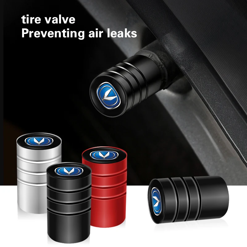 Tire Valve Caps 4Pcs Metal Tyre Air Stems Cover Changan UNI-K CS35 CX70 CS85 CS55 CS75 CS15 F70 Alsvin UNI-T Hunter EADO