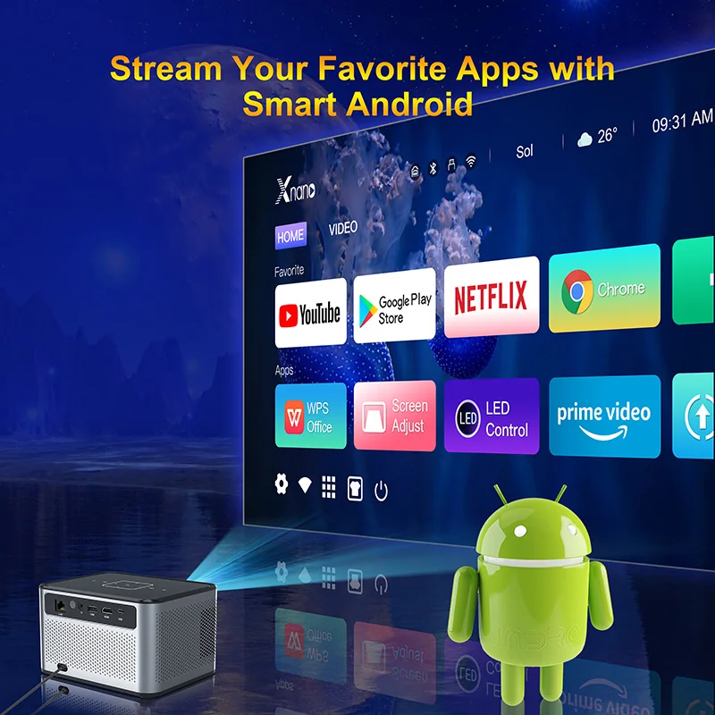 Smart Portable Projector 4K Video Decode Support Android WiFi LED 1080P Movie Home Cinema 720P Projector Mini Portable