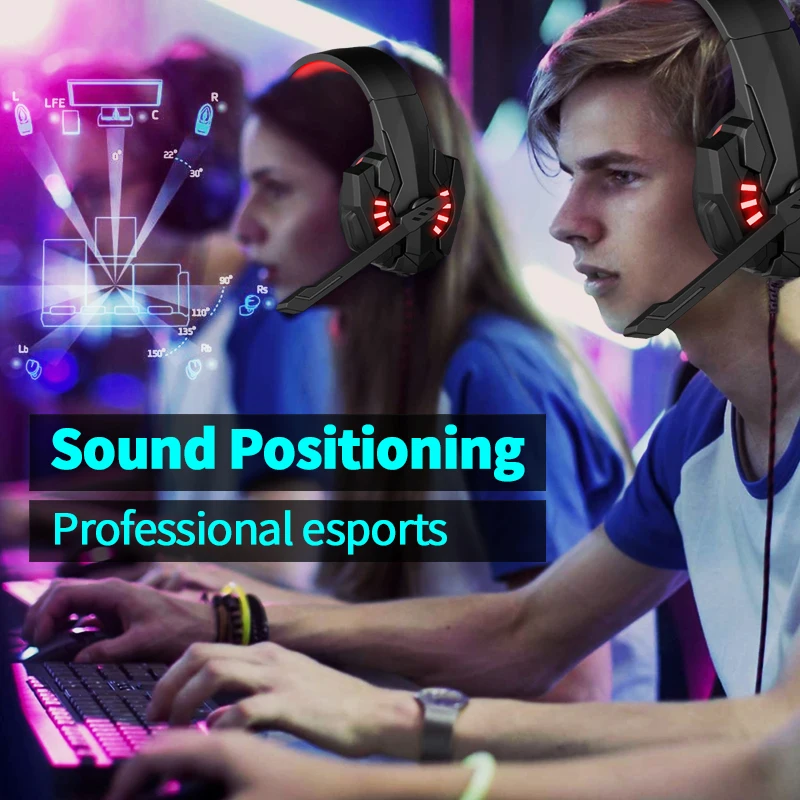 Wired Gaming Headphones With Mic Adjustable PC Bass Stereo Low latency Gamer Headset For PS4 PS5 Xbox Smartphone Laptop wired headphones gaming headphones wired headset