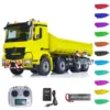 RTR LESU Upgraded 1/14 8x8 Hydraulic RC Dumper Truck Remote Control Full Dump Car Model Light Sound Hook Painted Toy THZH1854 1
