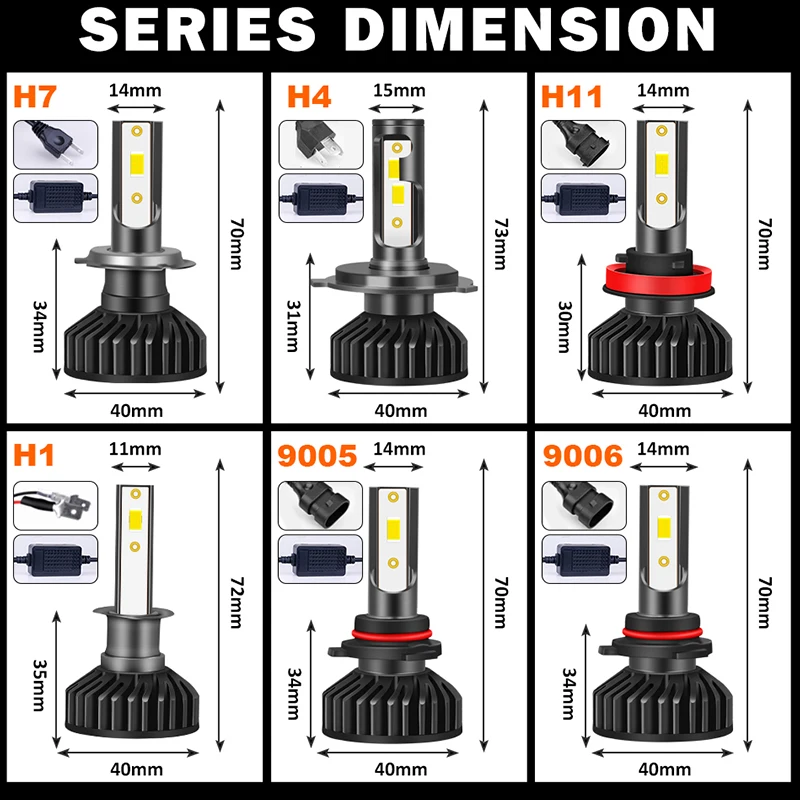 CARLitek H7 LED H4 H1 H8 H9 H11 HB4 HB3 9005 9006 Turbo Lamp