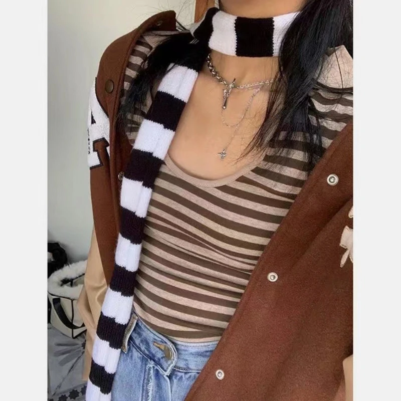 Long Neckerchief Skinny Scarf Necktie Handbag Wrap Handle Belt Subculture T8NB
