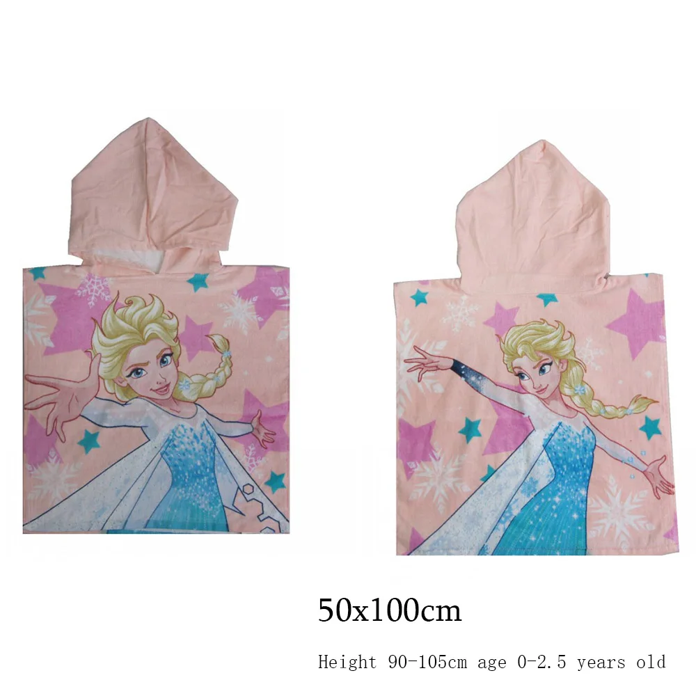 Disney Cotton Mickey Minnie Mouse Baby Girls Boys Hooded Bath Towel Swimming Cloak Absorbent Toddler Bathrobe 50x110cm