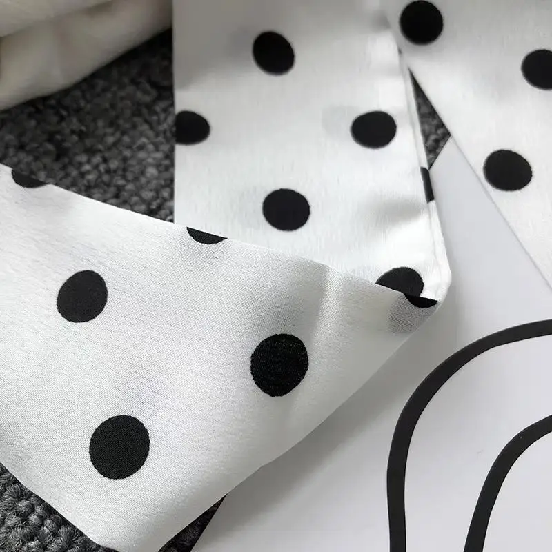 2025 Luxury Ribbon Polka Dot Scarf Satin Hijab Fashion Wraps Hair Bands Ribbon Headband Bandann Polka Dot Scarf Printed Scarf
