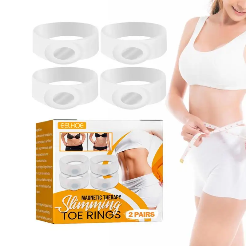 

Silicone Toe Ring For Weight Loss 2 Pairs Portable Body Slimming Toe Ring Slimming Foot Massage Toe Rings Keep Fitness Burn Fat