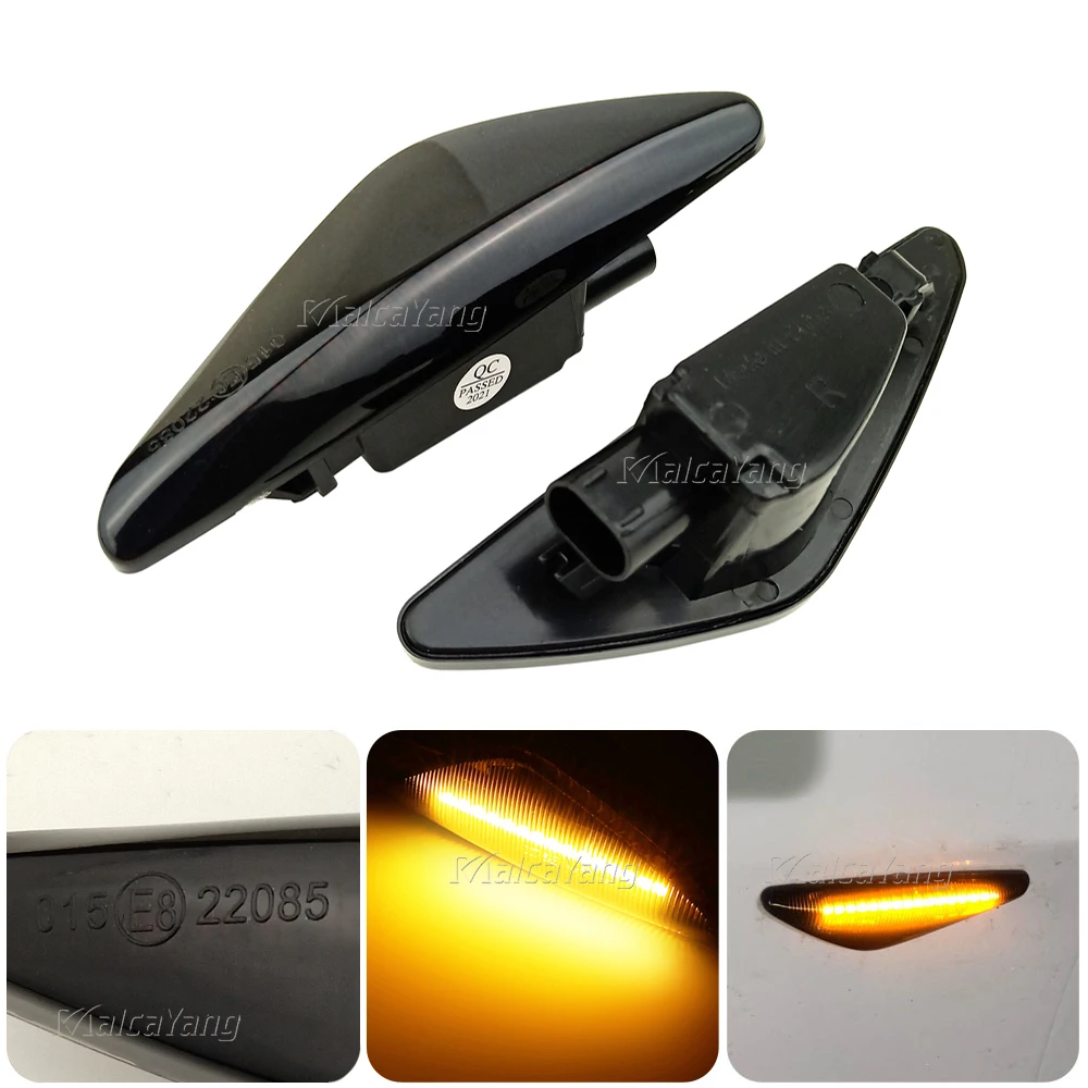 2pcs For Bmw X5 E70 X6 E71 E72 X3 F25 Smoked Dynamic Flowing Led Side