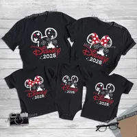 2025 Disney Trip Mickey Minnie Mouse Family Matching Shirts Cotton Dad Mom Bro Sis Kids T Shirt Baby Rompers Matching Clothes 1