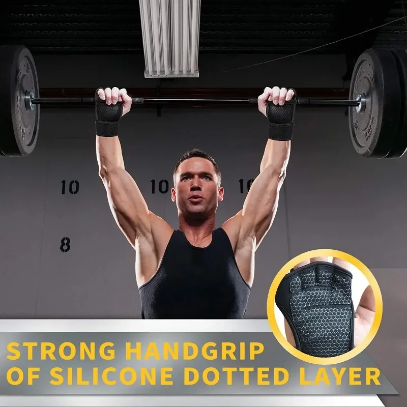 1 Pairs Weightlifting Training Gloves for Men Women Fitness Sports Body Building Gymnastics Gym Hand Wrist Palm Protector Gloves 4