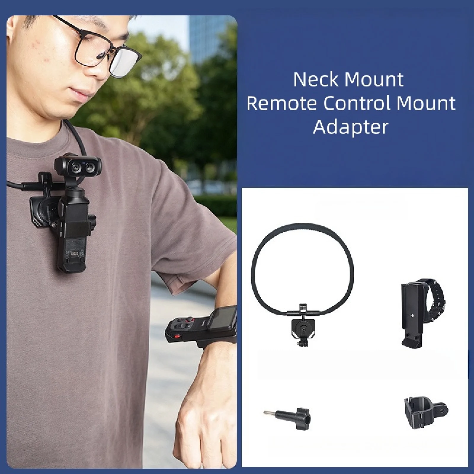 Insta360 Luna Ultra 카메라용 리모컨 마운트 손목 스트랩 및 1인칭 뷰 넥 마운트로 경험을 향상시켜 드립니다.