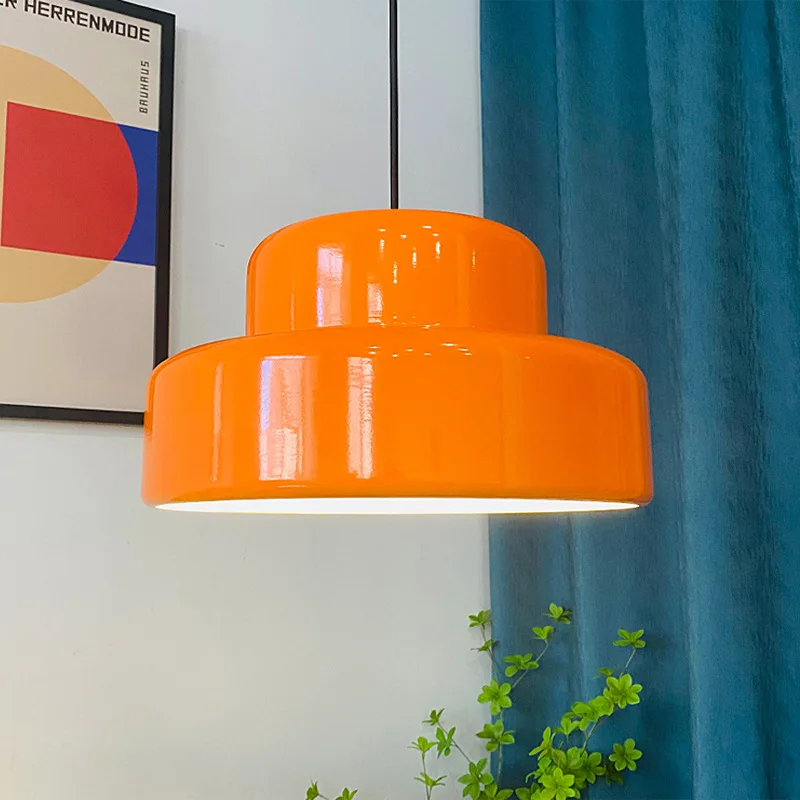 

Nordic Orange Bauhaus Restaurant Pendant Lights Retro Iron Dining Living Room Study Home Decor Lamp Chandeliers Lighting Fixture