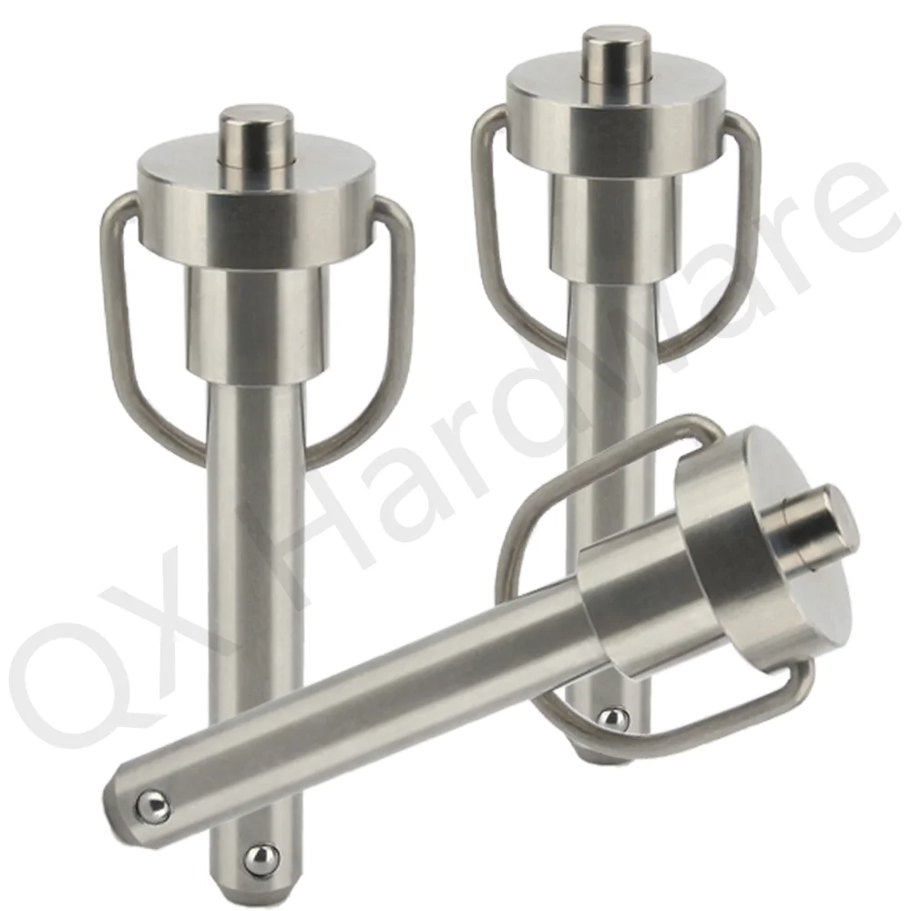 QX112 팩토리 아울렛 스테인레스 스틸 퀵 릴리스 핀 길이 10  100mm 찾기 용 링 핸들이있는 고품질 볼 잠금 핀