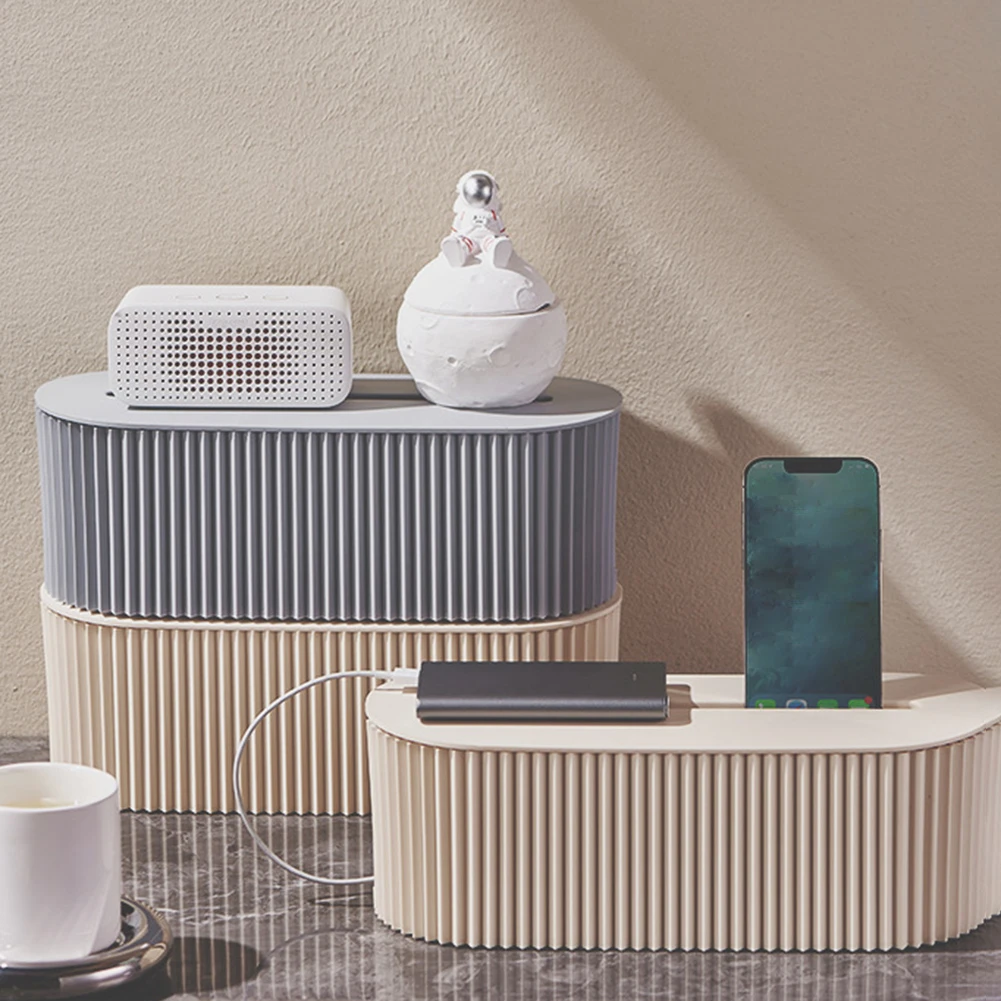 Cable Tidy Box Desktop Cord Organizer Large Capacity Power Stripe Organizer Cord Safety Storage Box for Hiding Messy Cables