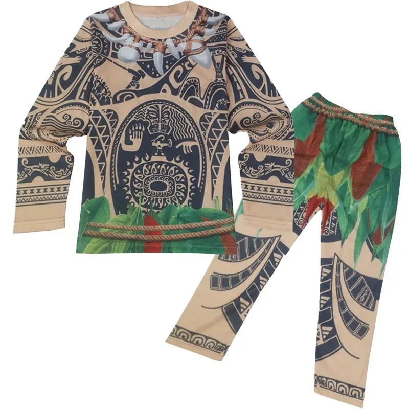 Kid Boys Winter Pajamas Moana Halloween Costume 3-8T