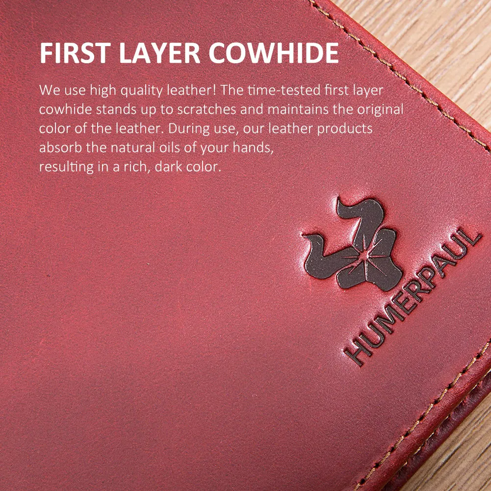 Enhanced Leather Travel Companion: RFID Passport and Card Holder with AirTag Slot