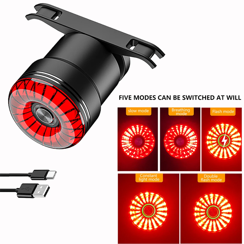 Nuova immagine USB ricaricabile LED luce posteriore della bicicletta per Scooter elettrico MTB bici luci Led parti di ricambio luci bici luci anteriori Led