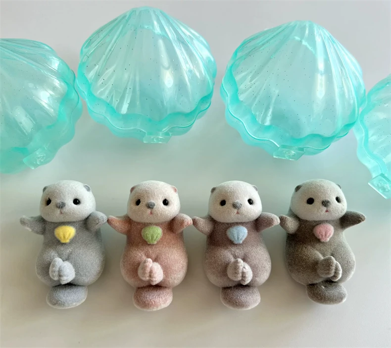 Echte YELL Gashapon Kapsel Spielzeug Beflockung Hand in Hand Otter Kawaii Tiere Figuren Modell Spielzeug Desktop Decoratoion Kinder Geschenke – Detail 10
