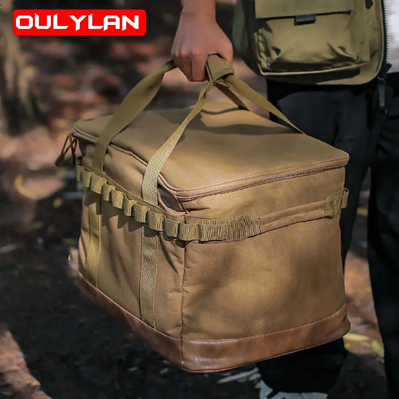 

Outdoor Camping Pack Bag Picnic Supplies Storage Box Picnic Handbag Camping Bag Large Capacity Travel Camp Tableware Bags
