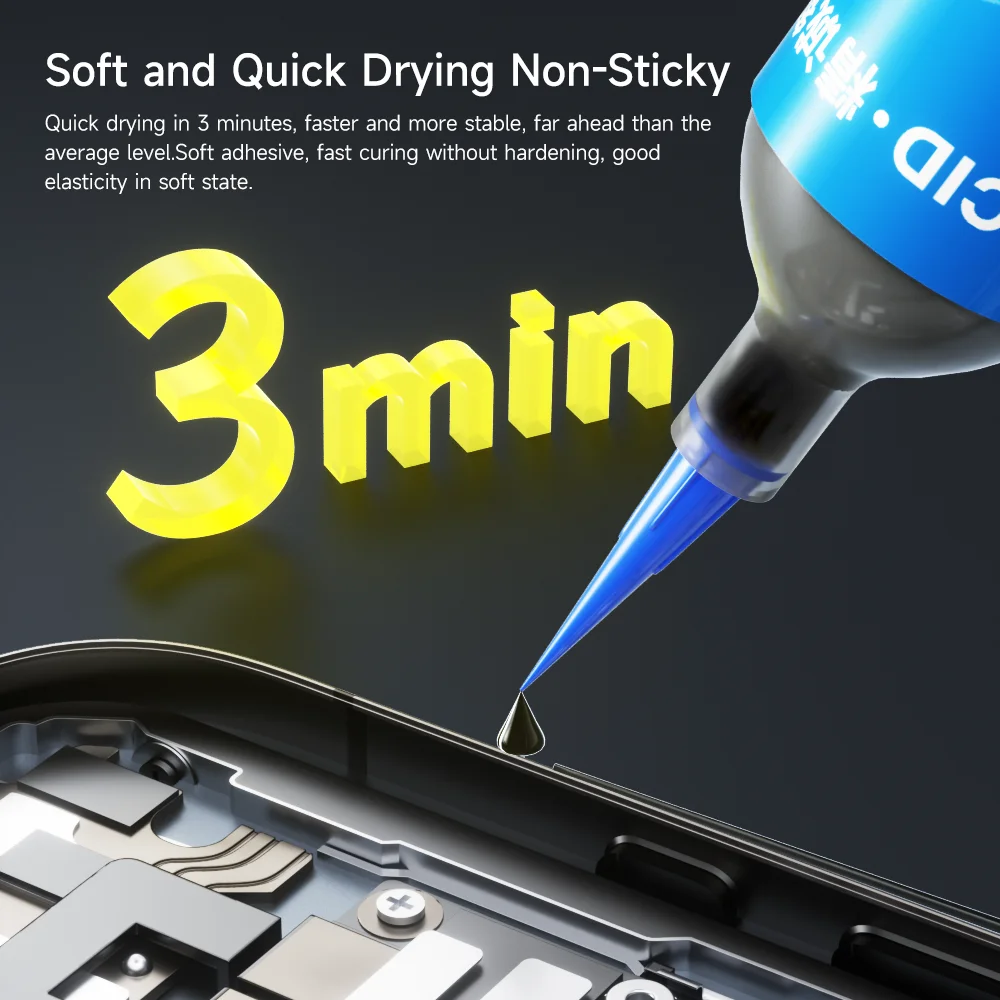 JCID Tough Process Adhesive10ML/30ML quick dry toughness for mobile phone PAD screen repair tools PCB