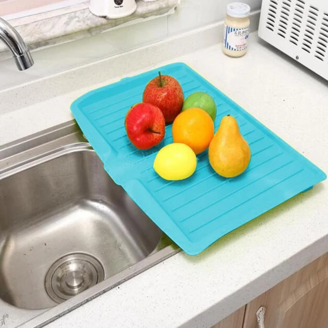 Foldable Dish Drying Mat Heat Insulation Kitchen Sink Mat Tableware Pad  with Draining Rack Detachable Pot Lid Draining Placemat - AliExpress