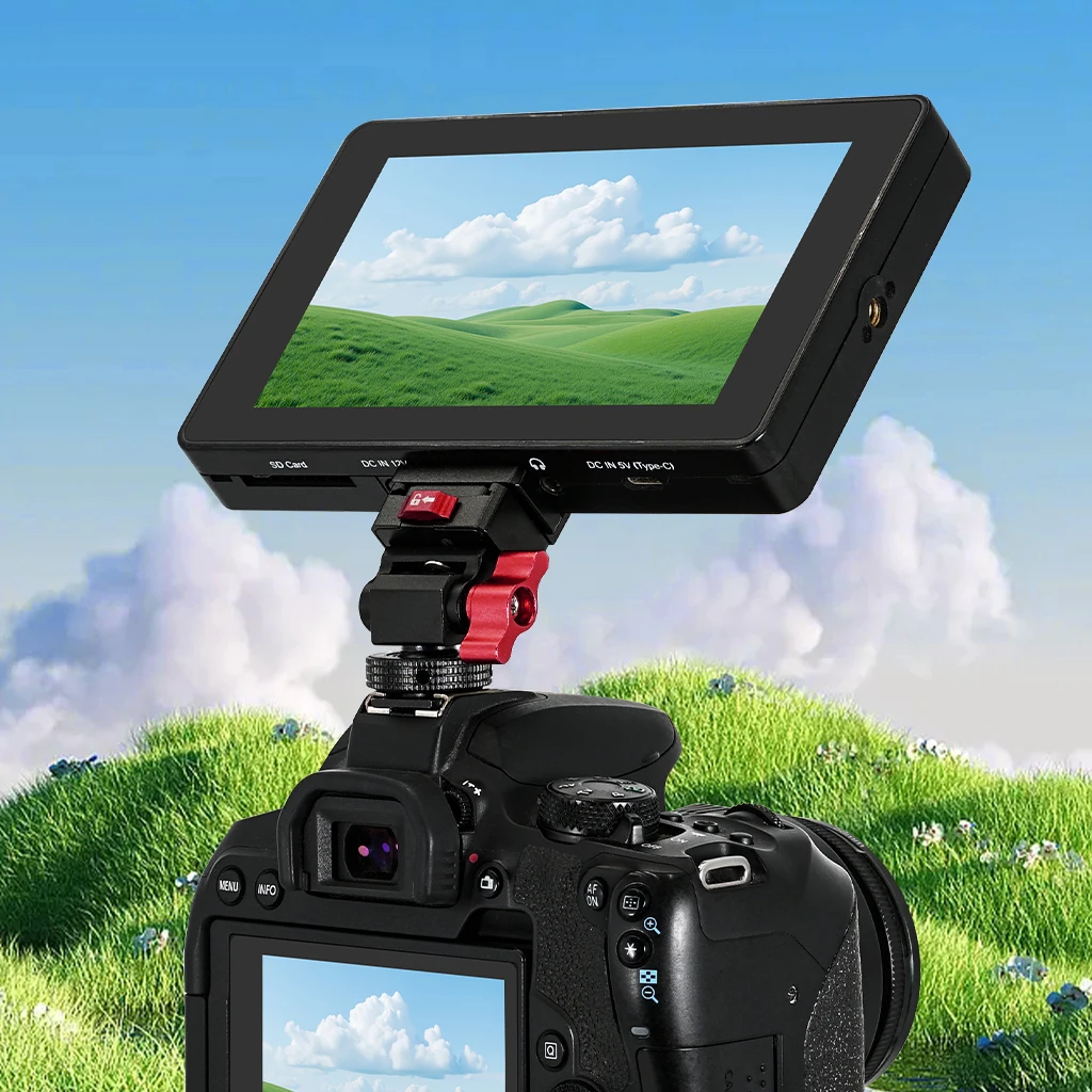 Video Rig Ball Head 360 Rotatable Monitor Mount 1/4" ARRI Pin Cold Shoe Quick Release Plate for DSLR Camera LED Light Microphone