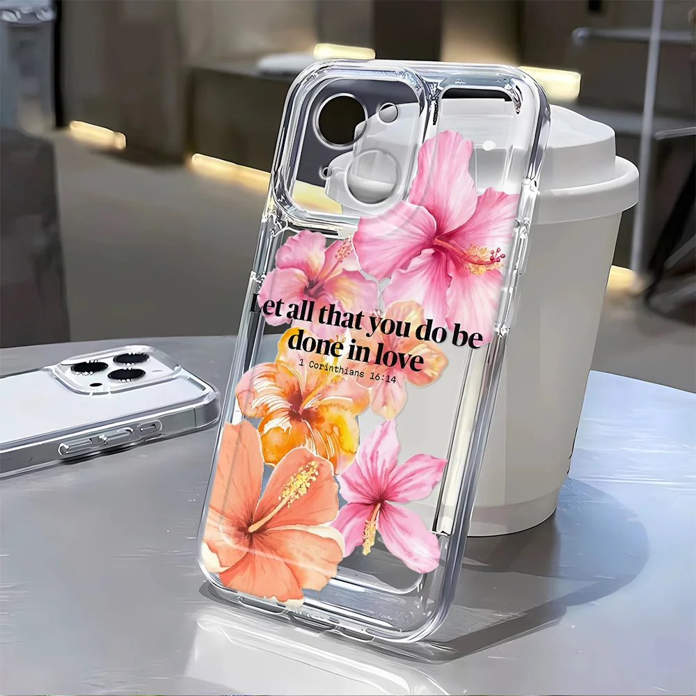 Trumpet Flower Soft Silicone Transparent Phone Case