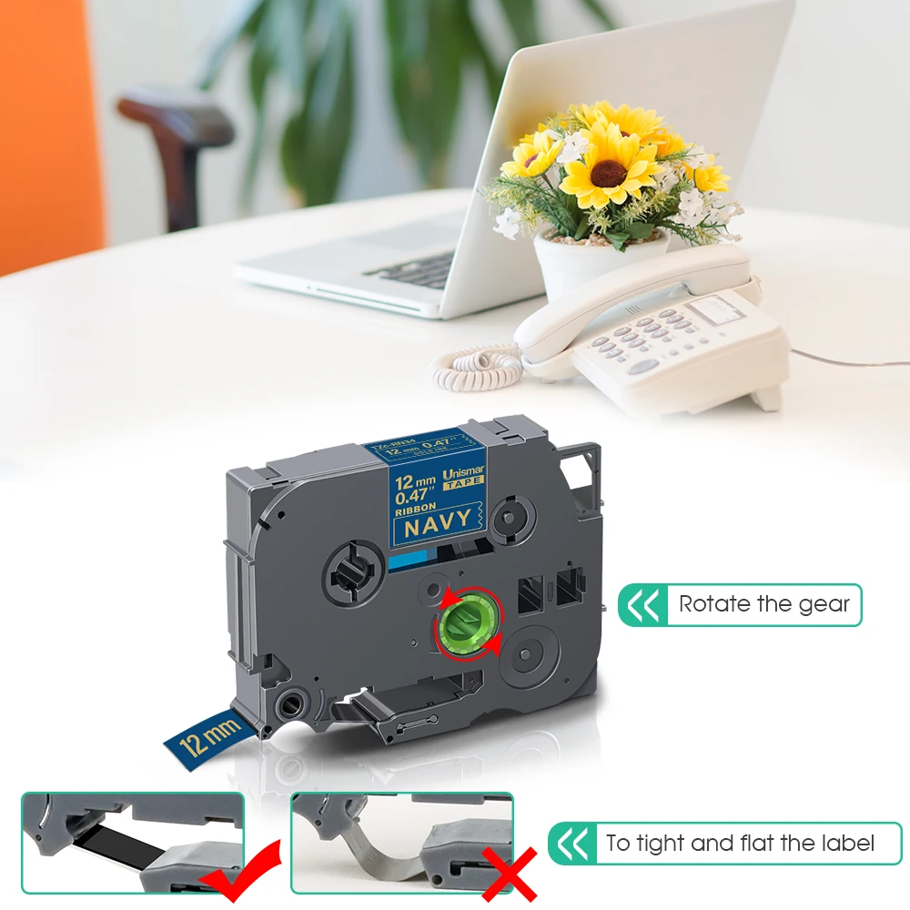 Brother 새틴 리본 테이프 용 12/18mm TZe-RN34 TZe-RE34 TZe-RE31 TZe-RE44 TZe-RN44 Brother Ptouch와 호환되는 프린터 리본