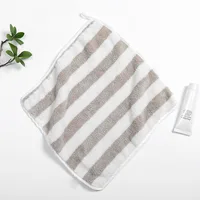 Soft Hand Towel Stripe Face Towel Microfiber Fabric Baby Towel Hanging Bathing Towel for Bathroom Kitchen Quick Dry Towel 6