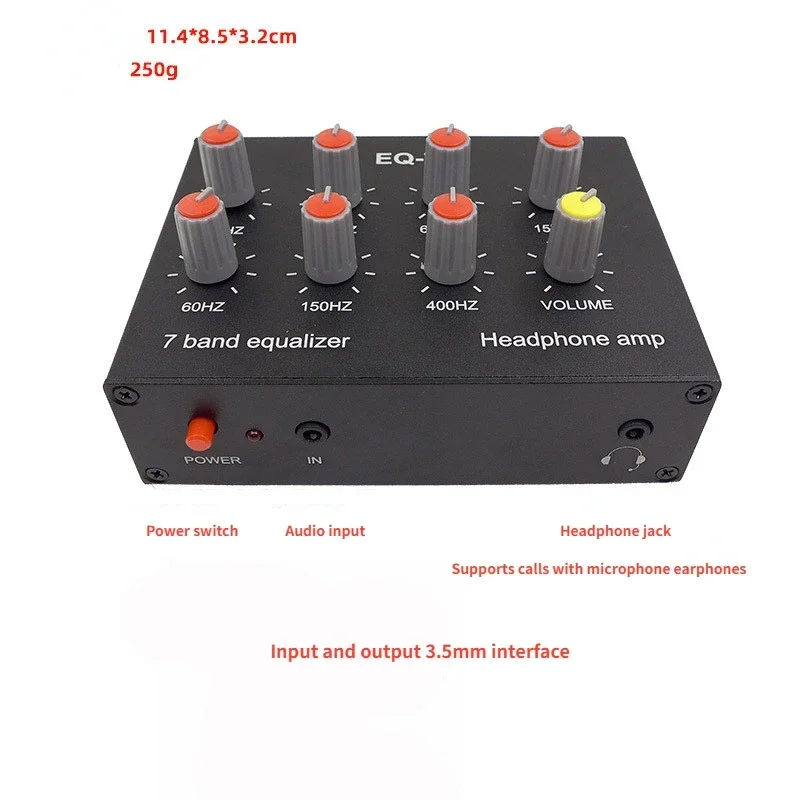 오디오 EQ-7 오디오 신호 프리 앰프, 7 밴드 이퀄라이저 조정, 고등학교 베이스 사운드, 전화 컴퓨터 헤드폰 앰프