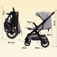 Poussette Bébé Ultra-légère Haut de Gamme pour Nouveau-né, Berceau Portable, Poussette de Voyage Amortissante pour Nouveau-né 4