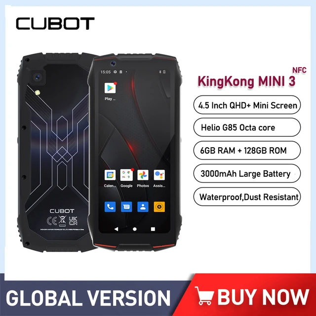 4.5'' Cubot KingKong Mini 3 20MP Smartphone 6GB+128GB Dual SIM NFC Rugged  Phone