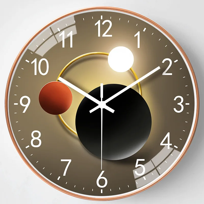 8 Inch Round Celestial Movement Wall Clock Modern Design Silent Clock Children Living Room Learning Cartoon Wall Decor wall clock