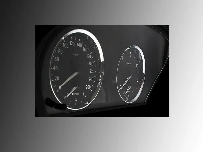 Matt Silver Dashboard Dial Gauge Rings Bezel Trim For BMW E60 E61 Pre-LCI M5 car interior trim