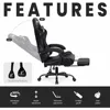 Video Gaming Chair with Footrest High Back Ergonomic Comfortable Office Computer Desk with Lumbar Support Height Adjustable 5