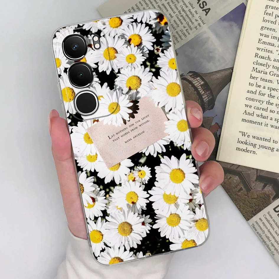 Floral Pattern Clear Silicone Anti-Slip Protective Ultra-Thin Phone Case
