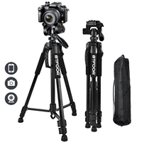 Phone Travel Self Tripod  Aluminum Tall 55” 140CM Stand With Quick Plates Mount Pan Head For Canon Nikon DSLR SLR Digital Camera 1