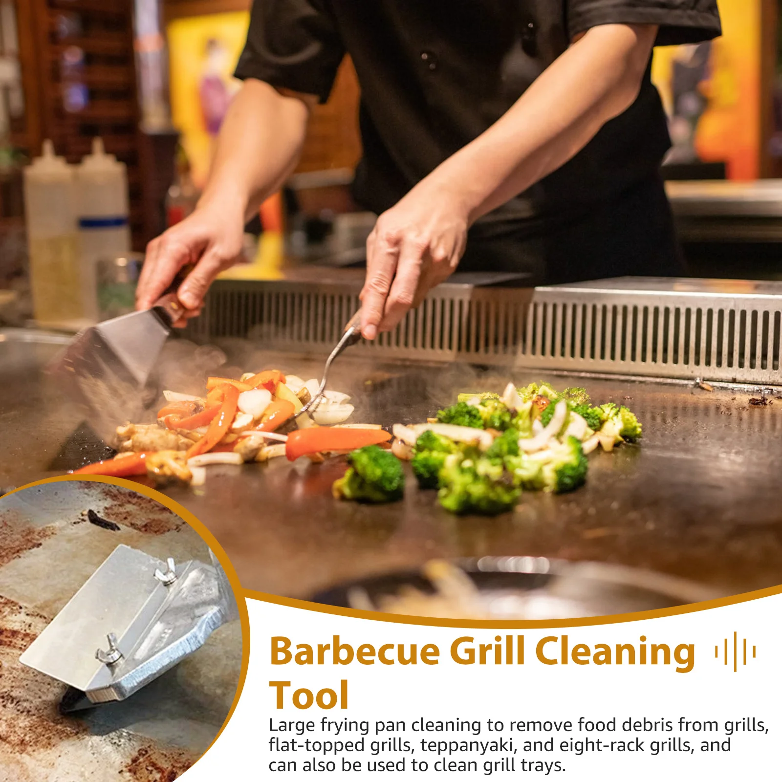 Grill Scraper Aluminum Alloy Griddle Scraper Rustproof Barbecue Grill Cleaning Tool Anti Scald Tool for Restaurant